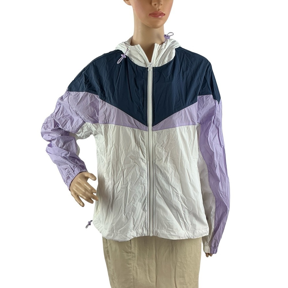 Calme by Johnny Was Elements Colorblock Hooded Windbreaker Size S